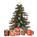 Christmastree with prÃÂ¤sent 1 Royalty Free Stock Photo