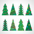 Set of eight Christmas tree