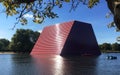 Christo`s Mastaba Sculpture, Hyde Park, London Royalty Free Stock Photo