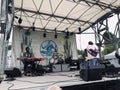 Kingfish singer, guitarist singing blues at the Levitate Music & Art Festival in July 2023