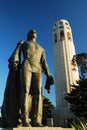 Christopher Columbus at the Coit Tower, San Francisco Royalty Free Stock Photo