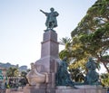 Christopher Columbus monument in Rapallo, Genoa province, Italy. Royalty Free Stock Photo