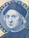 Christopher Columbus a portrait from Bahamian money Royalty Free Stock Photo