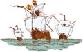 Christopher Columbus ships Royalty Free Stock Photo