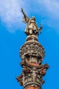 Christopher Columbus statue pointing beyond Royalty Free Stock Photo