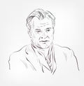 Christopher Nolan vector sketch portrait face famous Royalty Free Stock Photo