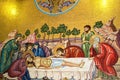 Mosaic Depicting Christs Burial inside the Holy Church of the Sepulchre Jerusalem Israel Royalty Free Stock Photo