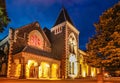 Christs College in Christchurch at night Royalty Free Stock Photo