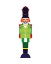 Chritsmas nutcracker with gift box Royalty Free Stock Photo