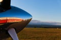 Chrom propeller after flight Royalty Free Stock Photo