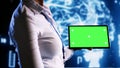 Chroma key AI human brain simulation Royalty Free Stock Photo