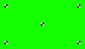 Chroma key, blank green background with motion tracking points. Visual effects compositing. Screen backdrop template