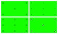 Chroma key, blank green background with motion tracking points. Visual effects compositing. Screen backdrop template