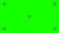 Chroma key, blank green background with motion tracking points. Visual effects compositing. Screen backdrop template