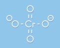 Chromate anion, chemical structure. Skeletal formula.