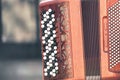Chromatic accordion detail Royalty Free Stock Photo