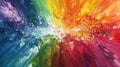 Chromatic Blast A mesmerizing explosion of rainbow hues each one vying for attention in a crowded canvas Royalty Free Stock Photo