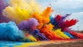 Chromatic Collision Exploding Color Composition Royalty Free Stock Photo