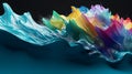 Chromatic color dance in full swing, vibrant paint wave illustration