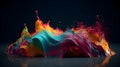 Chromatic color dance, vibrant paint wave illustration