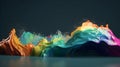Chromatic color dance, vibrant paint wave illustration
