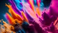 Chromatic Color Explosion Background Template. An Energetic Illustration of Colorful Powders Exploding.