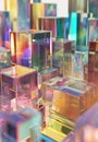 Chromatic Glass Cubes Abstract