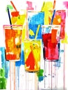 Chromatic Libations Abstractly Painted Vibrant Cocktails