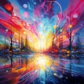 Chromatic Reverie: Abstract Reflections in a Vivid Symphony of Colors