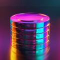 Chromatic Stacked Metallic Discs Reflecting Ambient Illumination in Studio Royalty Free Stock Photo
