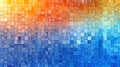 Chromatic Symmetry: Abstract Rectangular Mosaic with Blue to Orange Gradient