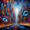 The Chromatic Symphony - Surreal Street Art Mural
