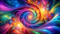 Chromatic Vortex: A Symphony of Neon Spirals generative AI