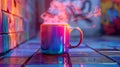 Chromatic Warmth: Iridescent Coffee Dream
