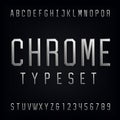 Chrome Alphabet Vector Font. Royalty Free Stock Photo