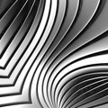Chrome color geometry gray 3d abstract metal strip background. Beautiful shapes bending lines chrome color