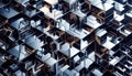 Chrome Cubes Abstract Composition: Contemporary Metallic Geometry for Futuristic Visuals Royalty Free Stock Photo