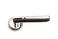 Chrome door handles on white background