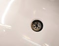 Chrome drain hole in clean sink
