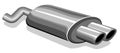 Chrome Dual Chrome Car Exhaust Pipe Illustration