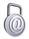 Chrome e-mail symbol padlock. internet security Royalty Free Stock Photo