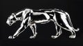 Chrome effect animal on isolated background, stunning metallic finish enhances beauty of wildlife imagery, creating