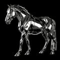 Chrome effect animal on isolated background, stunning metallic finish enhances beauty of wildlife imagery, creating