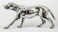 Chrome effect animal on isolated background, stunning metallic finish enhances beauty of wildlife imagery, creating