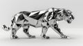 Chrome effect animal on isolated background, stunning metallic finish enhances beauty of wildlife imagery, creating