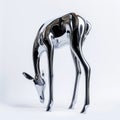 Chrome effect animal on isolated background, stunning metallic finish enhances beauty of wildlife imagery, creating