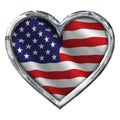 Chrome Heart with Flag on white