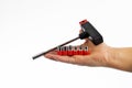 Chrome hex head socket wrench with screwdriver Royalty Free Stock Photo