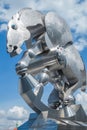 Chrome Horse, Berlin Train Station, Germany Royalty Free Stock Photo