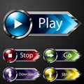 Chrome Media Menu Buttons Royalty Free Stock Photo